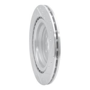 Mercedes-Benz GLE300D Brake Rotor (1) - Rear Left - R1 Concepts - Drilled & Slotted - Silver - `12-`19